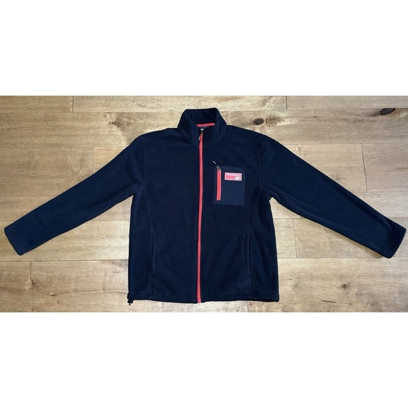 New Balance Other - Men's‎ New Balance Full Zip Fleece Jacket Chest Pocket Black/Red Large #130893